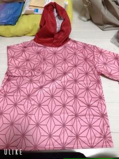 鬼滅の刃　竈門禰豆子　フード付き　五分袖パーカー