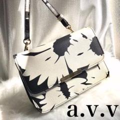 ショルダーバッグ a.v.v ハンドバッグ ミニバッグ お財布 モノトーン 白黒