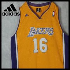 【希少】アディダス ベスト NBA レイカーズ パウ・ガソル ゲームシャツ XL