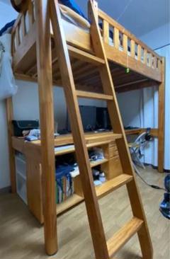 【ファッション通販】 早い者勝ち! ロフトベット(デスク\u0026本棚付き) ニトリ - ロフトベッド/システムベッド