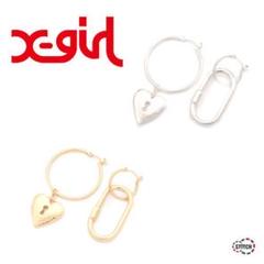 X-girl エックスガール HEART LOCK EARRINGS ピアス
