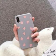 iPhoneXハートケース グレー色