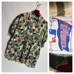 Reyn SPOONERレインスプーナー×MLBベースボールキャップアロハシャツ Reyn SPOONERレインスプーナー×MLBベースボールキャップアロハ