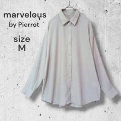 【marvelous by Pierrot】長袖シャツ　M　ライトグレー　薄手