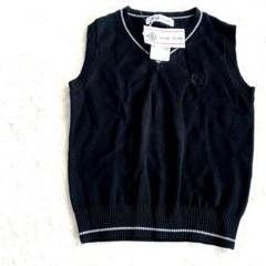 【タグ付き】ベスト黒ブラック110レディフレディポイント刺繍ベスト入学卒園卒業