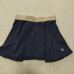 プチバトー　フレアスカート ラメ入り　ネイビー　3a95cm