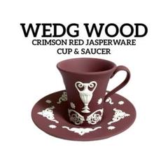 ウェッジウッド ジャスパー クリムゾン ワインレッド 花器・トレイ 他 全4点 ウェッジウッド ジャスパー クリムゾン ワインレッド 花器