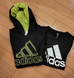 adidas トレーナー 黒/黄緑 160　2点
