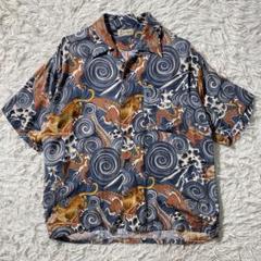 【海外 正規品】 美品】スラミング アロハシャツ オープンカラー ちりめん トップス