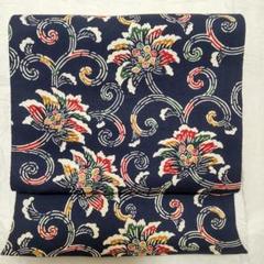 ［名古屋帯］中古品　紅型　381cm O-004 特選本場琉球紅型 城間栄順 九寸名古屋帯（仕立込み） 六通柄
