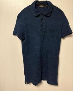 美品 RRL インディゴ マリン ボーダー アンカー ロゴ 刺繍 ポロ シャツ 極美品】RRL インディゴ 刺し子 オープンカラーシャツ 船刺繍 猫