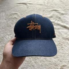 90s00s OLD Stussy 6-Panel Denim Cap Sロゴ