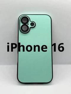 iPhone16 ケース　レザー　シアン　レンズ保護　　新品 未使用　227