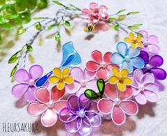 大きな桜オーバルリース　ワイヤークラフト　ディップアート　壁飾り　インテリア ワイヤークラフト 紫陽花リース ディップアート 壁飾り