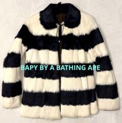 新品 大人気商品  BAPY BAPEリバーシブルボーダーラビットファージャケット BY ジャケット・アウター