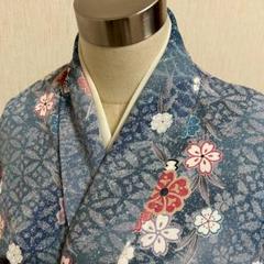 KJ1670 洗える着物 小紋 身丈156.5cm ポリエステル 化繊