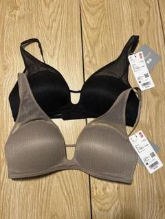 新品　ユニクロ　マメクロゴウチ　ワイヤレスブラ　メッシュ　黒　茶色　2セット　M 新品 ユニクロ マメクロゴウチ ワイヤレスブラ メッシュ 黒 茶色
