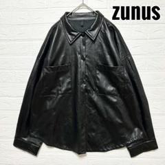 zunus ゼヌス　長袖シャツ　フェイクレザー　黒　ジャケット　【F】