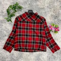 【 GIANNI LO GIUDICE】カットソー 長袖 レッド チェック柄