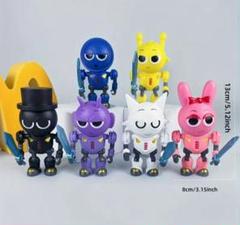新作　スプランキー第一世代カラフルロボットフィギュア6個セット　剣付き
