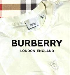 人気 BURBERRY バーバリー ワンポイント Tシャツ 刺繍 ホワイト S