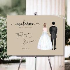【29】✧ウェルカムボード✧ セミオーダー Groom&Bride 横 結婚式のサムネイル