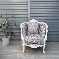 イタリア　白家具　ソファ　1人掛け　シングルソファ　クラシック