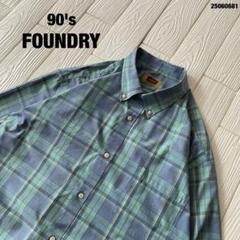 90'sFOUNDRYチェックシャツUS古着アメカジヴィンテージ好配色