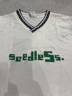 seedleSs. ホワイト Vネック　ナンバリングシャツ　Ｌサイズのサムネイル