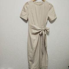 Dazy ベージュ リボン付き カットソーワンピース