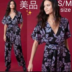 美品ダイアンフォンファステンバーグ アートストライプ×ボタニカル オールインワン