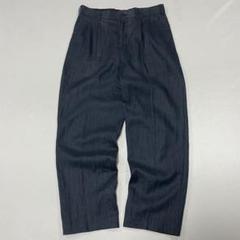 90s Vintage リネン100% 2タック センタープレス スラックス 古着 90s GAP 100% リネン 2タック スラックス パンツ スリム
