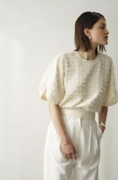 CLANE FRINGE LACE TOPS クラネ フリンジ CLANE - フリンジ アーチ スリーブ ニット トップス - FRINGE