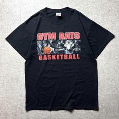 GILDAN Tシャツ　アニマル　キャラクター　ネズミ　動物　バスケ　黒　M