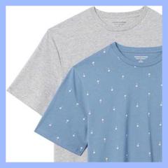 メンズ トップス Tシャツ 半袖 無地 クルーネック 2枚