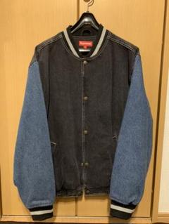 supreme 2018ss denim varsity jacket