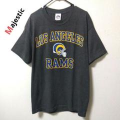 Majestic ロサンゼルス・ラムズ アメフト Tシャツ グレー