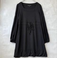 美品☆アンタイトル 黒 M チュニック カットソーミニワンピース