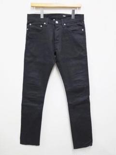 lideal リデアル ブラックデニムパンツ ストレート ストレッチボタンフライ
