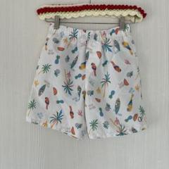 【すぐ発送】OP カラフル水着 男の子用　150　サーフパンツ　鳥　白