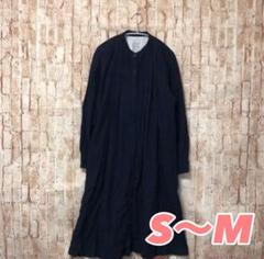 ワンピース 長袖 レディース 紺色 ネイビー S M