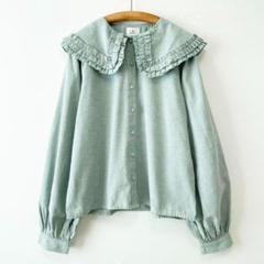 美品 merry jenny フリルカラーパフスリーブブラウス ビッグカラー