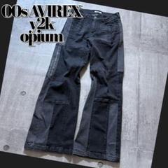 2000's AVIREX custom flare black denim
