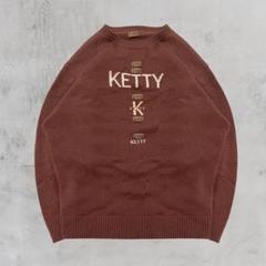 ブラウン 茶色 ロゴ刺繍 ニットセーター レディース KETTY ケティ 90s