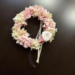 ドライフラワーリース ピンククリーム色