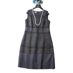 【皇室御用達28万円】AKRIS アクリス　ミックスツイード ワンピース