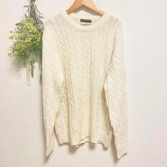 T0180 シンスオブプレイス　ニット　白　編み　美品　ゆったり　可愛い