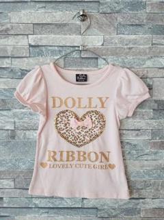 110㎝ ドーリーリボン 半袖Tシャツ ピンク