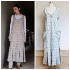 JUN MIKAMI 23SS ノースリーブプリントワンピース ベージュ JUN MIKAMI 23SS ノースリーブプリントワンピース ベージュ
