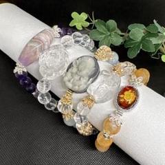 ＊くまこ❤︎様お取置き6/6＊太極石　ガネーシャ　アクアマリン　ブレスレット くまこ❤︎様お取置き6/6＊太極石 ガネーシャ アクアマリン